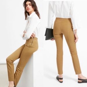 Everlane Side-Zip Stretch Cotton Pants in Brown Houndstooth Sz 2